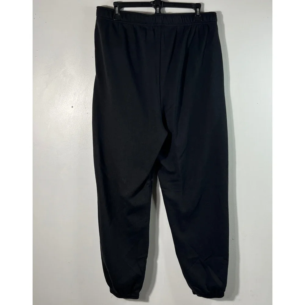 So Foldover Fleece Jogger Sweatpants Black Luxe L Cotton Polyester NWT Pockets